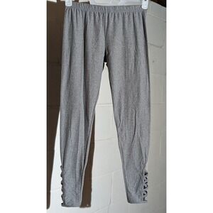 No Boundaries Gray Leggings Criss Cross Detail Casual Athleisure Pants Medium